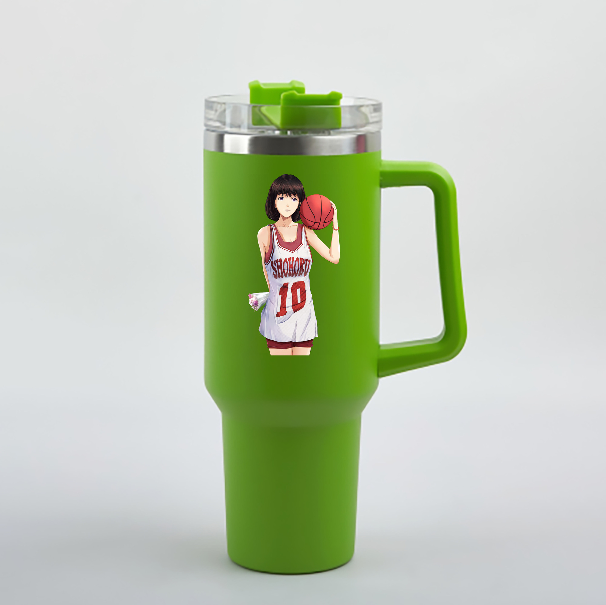 （画像用） SLAM DUNK／スラムダンク 1200mL車用タンブラー - クリスタルステッカー（プラスチックストロー付き）